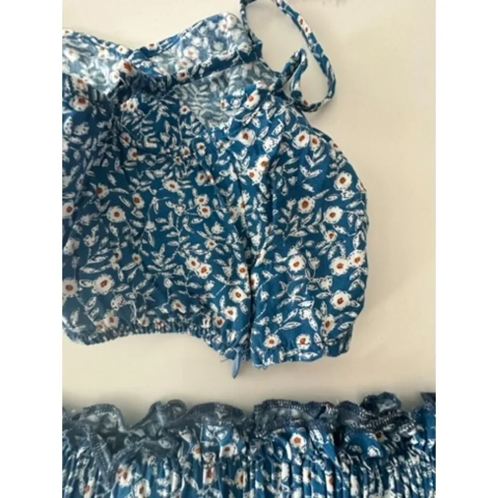 Shein Teen Girls Ditsy Floral Cami Top & Frill Detail Skirt Set 12-13Y